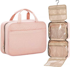 YONO Toilettas Dames XL - Travel Organizer met Haak - Make Up / Cosmetica / Beauty Tas - Lichtroze