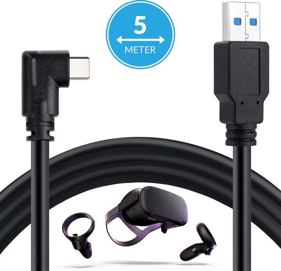 YONO Link Kabel geschikt voor Oculus Quest 2 – Accessoires – 5GBPS USB C Naar USB A 3.0 Meta Quest 2 – 5 Meter