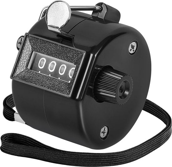 YONO Handteller Klikker - Personenteller - Tally Counter - Klantenteller - Zwart