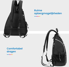 YONO Unisex Padeltas - Padel Rugzak voor Racket en Ballen - Tas Hoes - Heren en Dames - Zwart