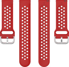 YONO Sport Air Bandje 20mm - Horlogebandje geschikt voor Samsung Galaxy Watch 7/6/5 / Pro / 4 / 3 / Active 2 - Garmin Approach / Forerunner / Venu 2 Plus / SQ / Vivomove - Polar Ignite / Unite – Huawei - Rood