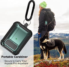 YONO Hoesje geschikt voor Airpods Pro 1 / 2 - Armor Case met Lock - Groen