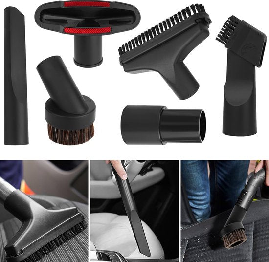 YONO Stofzuiger Zuigmond Set - 6 Stuks - Universeel Opzetstuk - geschikt voor Miele - Philips - AEG - Karcher - Bosch - Borstel - Mondstuk - Hulpstukken - Onderdelen