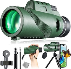 YONO Compacte Monokijker Smartphone - Monoculaire Telescoop - 80x100 - Verrekijker met Telefoon houder