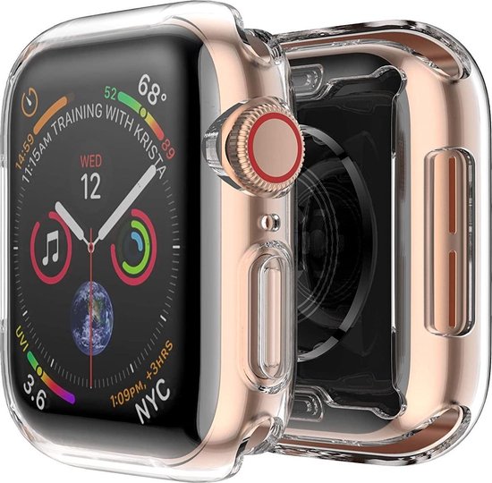 Bumper geschikt voor Apple Watch 44mm series 4/5/6 – Siliconen Case Screenprotector Hoesje – Transparant