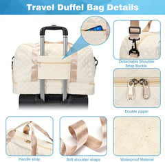 YONO Reistas Handbagage - Weekendtas 50x30x25 - Duffel Bag - Dames - Heren - Beige Champagne