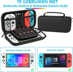 YONO Case geschikt voor Nintendo Switch en Switch OLED - Opbergtasje Hoesje - Beschermhoes - Zwart M