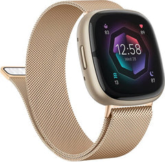 YONO Milanees Bandje geschikt voor Fitbit Versa 4 / Sense 2 – Rose Gold – Small