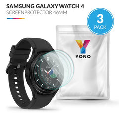 YONO Screen Protector geschikt voor Samsung Galaxy Watch 4 46mm - Volledige Scherm Bescherming - 3-Pack