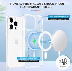 YONO Hoesje geschikt voor iPhone 13 Pro met Draadloos Opladen Functie - Shock Proof Magnetische Case - Transparant