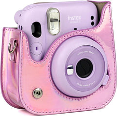 YONO Case geschikt voor Fujifilm Instax Mini 11 / 9 / 8 – Hoesje met Draagriem – Camera Tas - Rose Gold