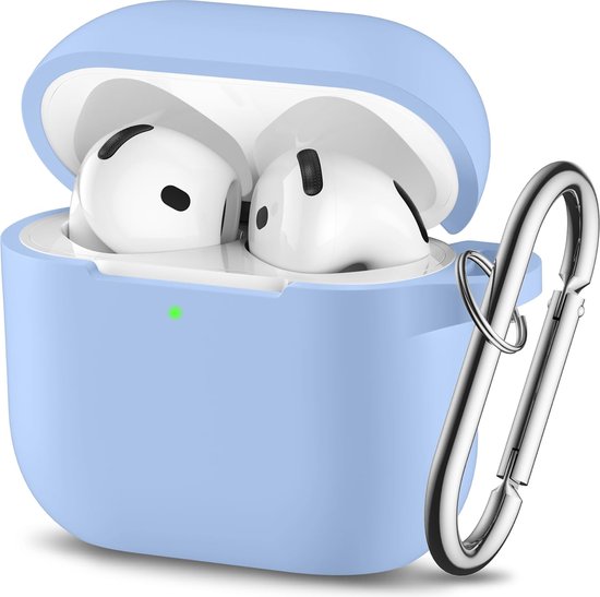 YONO Hoesje geschikt voor Airpods 4 - Case - Siliconen - Lichtblauw