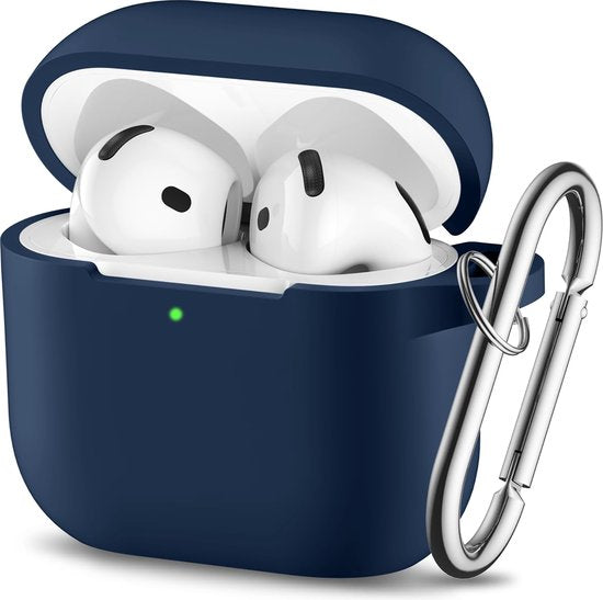 YONO Hoesje geschikt voor Airpods 4 - Case - Siliconen - Donkerblauw