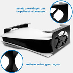 YONO Bureau Houder geschikt voor Playstation 5 (Digital & Disc Edition) - Beugel Horizontaal - PS5 Standaard Accessoires - Zwart