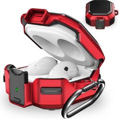 YONO Armor Hard Case geschikt voor Samsung Galaxy Buds 2 Pro (2022) - Galaxy Buds Pro (2021) - Galaxy Buds 2 (2021) - Galaxy Buds Live (2020) - Hoesje met Lock en Clip - Rood