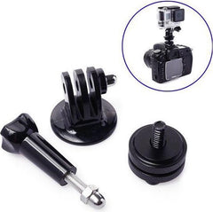 YONO Hot Shoe Mount geschikt voor GoPro Camera - Inclusief Adapter en Schroef - Zwart