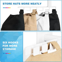 YONO Cap Rack Zelfklevend - Petten Houder - Rek - Opbergen - Pethouder Kapstok - Wit