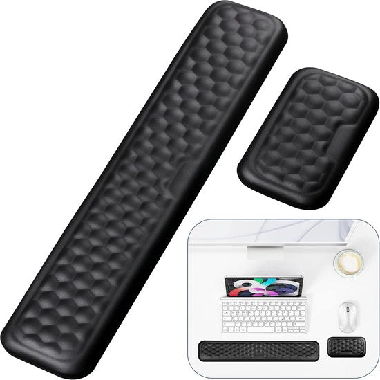 YONO Polssteun Toetsenbord en Muis - Ergonomisch - Computer - Laptop - Anti Slip - Ondersteuning - Zwart