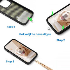 YONO Telefoonkoord Universeel - Telefoonketting Verstelbaar - Gsm Koord - Phone Cord - Nylon - Champagne