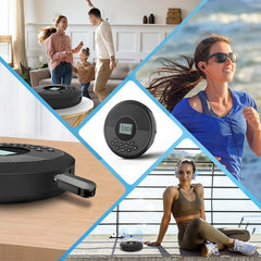 YONO Discman Bluetooth - Draagbare CD Speler - Portable met Oortjes - MP3 - Zwart