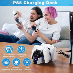 YONO Oplaadstation geschikt voor Playstation PS5 DualSense Controller - Dual Oplader - Charging Dock - Accessoires - Wit