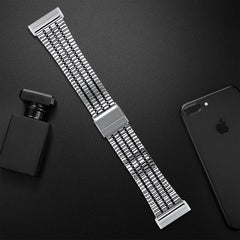 YONO Miami Schakel Bandje geschikt voor Fitbit Versa 3 / Sense - Stalen RVS Armband - Zilver / Zwart