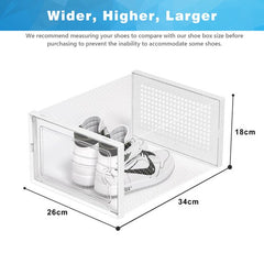 YONO Sneakerbox - Schoenenbox - Schoenen Opbergsysteem - Schoenenrek Organizer - Transparant - Wit - 1 Box