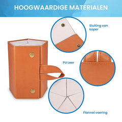 YONO Brillenkoker Hard Case voor Onderweg - Brillendoos Opbergbox tot 5 Brillen - Etui Opbergsysteem - Bruin