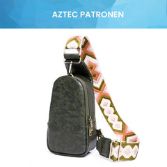 YONO Crossbody Tas Azteca Design - Sling Bag - Schoudertas - Anti Diefstal Rugzak - Dames - Donkergroen