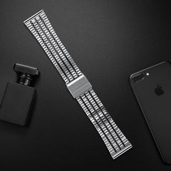 YONO Miami Schakel Bandje 20mm - Metalen Horlogebandje geschikt voor Samsung Galaxy Watch 7/6/5 / Pro / 4 / 3 / Active 2 - Polar Ignite / Unite – Huawei - Zilver / Zwart