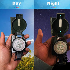 YONO Survival Kompas - Metaal - Inklapbaar - Zwart