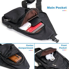 YONO Sling Bag - Crossbody Tas - Heren en Dames - Schoudertas - Borsttas - Zwart