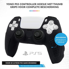 YONO Controller Hoesje geschikt voor PS5 – Skin met Thumb Grip Playstation 5 – Zwart