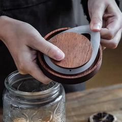 YONO Glazen Pot met Houten Deksel - 700ml - Voorraadpot Glas - Snoeppot - Voorraadpotten