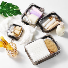 YONO Doorzichtige Toilettas Set - 4 Stuks - Reistas voor Toiletartikelen - Travel Organizer Make Up Tasjes - Transparante Toilettas - Reisset Vliegtuig Handbagage