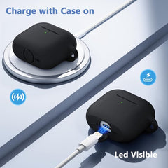 YONO Hoesje geschikt voor Airpods 4 - Case - Siliconen - Zwart