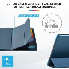 YONO Hoes geschikt voor iPad 9 10.2 inch - 9e Generatie - 8e - 7e - 2021 - 2020 - 2019 - Case Cover - Tablet Hoesje - Donkerblauw