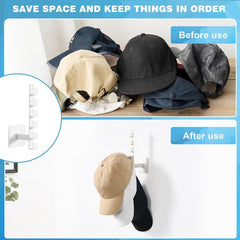 YONO Cap Rack Zelfklevend - Petten Houder - Rek - Opbergen - Pethouder Kapstok - Wit