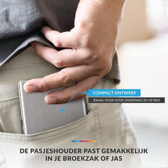 RFID Pasjeshouder – Aluminium Creditcardhouder - Geschikt voor Mannen en Vrouwen – Zilver