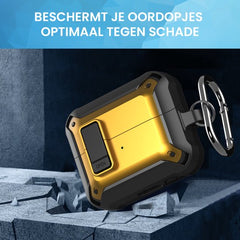YONO Armor Hard Case geschikt voor Samsung Galaxy Buds 3 - 3 Pro - Hoesje met Lock - Geel