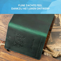 YONO Paspoort Hoesje Nederland Leer - Houder Cover Mapje - Donkergroen