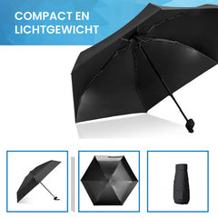 YONO Mini Paraplu Opvouwbaar - Kleine Zak Regenscherm - Zonneparaplu UV Bescherming - Zwart