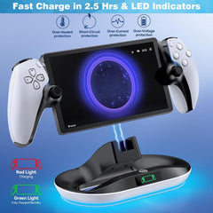 YONO Oplaadstation met RGB Led geschikt voor Playstation Portal - Charging Dock PS5 Portable - Oplader - Standaard