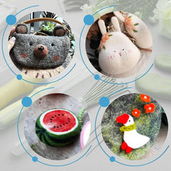 YONO Naaldvilten Pakket - Vilt Naalden - Needle Felting Starterset voor Viltwol - 24 Delig