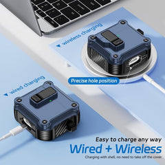 YONO Hoesje geschikt voor Airpods 4 - Case - Lock - Donkerblauw