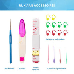 YONO Rondbreinaalden Set - 80 cm - Breinaalden zonder Knop - Haaknaalden - 18 Delig