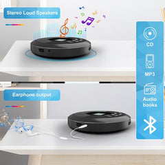 YONO Discman Bluetooth - Draagbare CD Speler - Portable met Oortjes - MP3 - Zwart