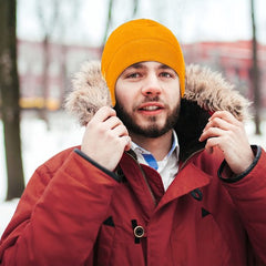 YONO Thermo Muts - Helmmuts Fleece - Fiets Muts voor onder Helm - Heren en Dames - Winter - Zomer - Oranje