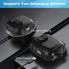 YONO Armor Hard Case geschikt voor Samsung Galaxy Buds 3 - 3 Pro - Hoesje met Lock - Carbon Design - Zwart