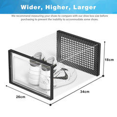 YONO Sneakerbox - Schoenenbox - Schoenen Opbergsysteem - Schoenenrek Organizer - Transparant - Zwart - 1 Box